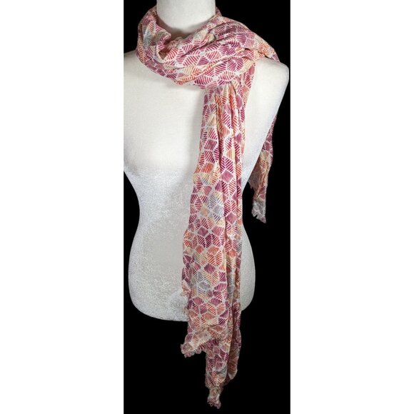 Warm Tone Floral Rainbow Print Lightweight Scarf - Picture 3 of 8
